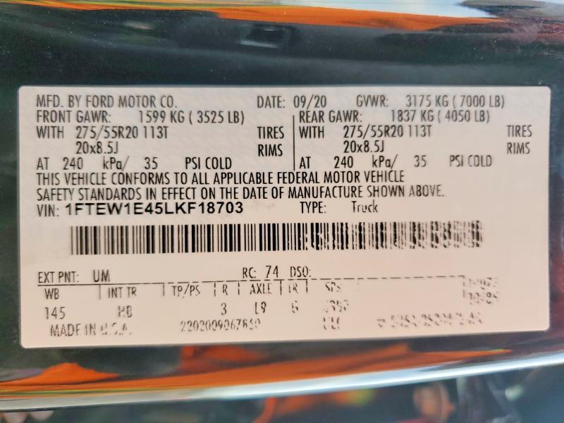 2020 Ford F150 Supercrew