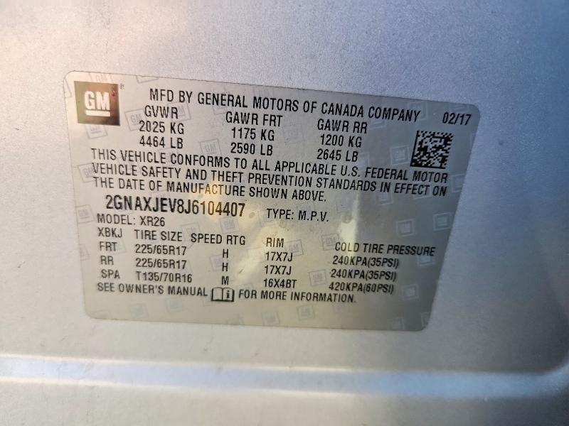 2018 Chevrolet Equinox lt