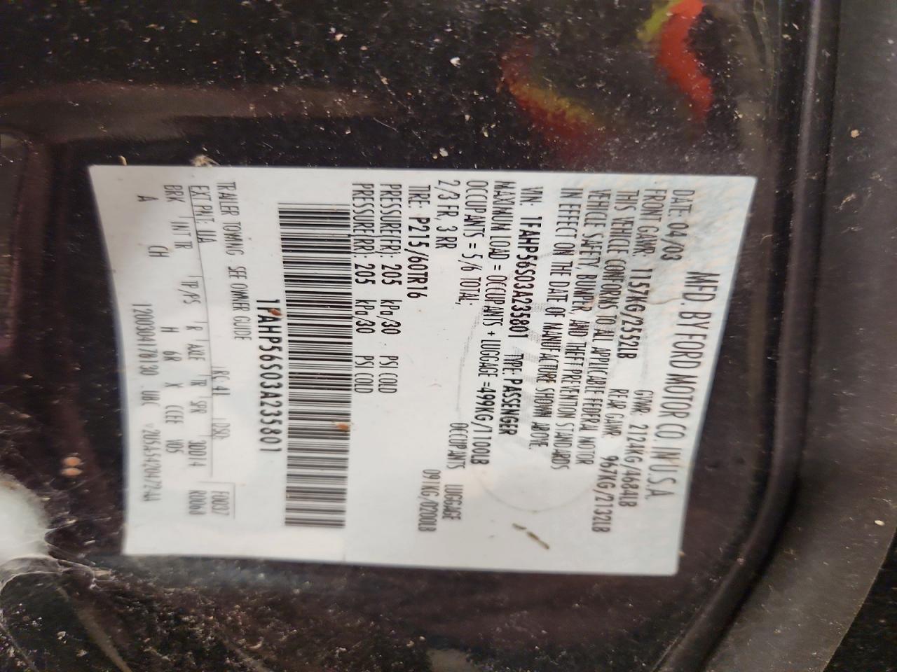 2003 Ford Taurus sel