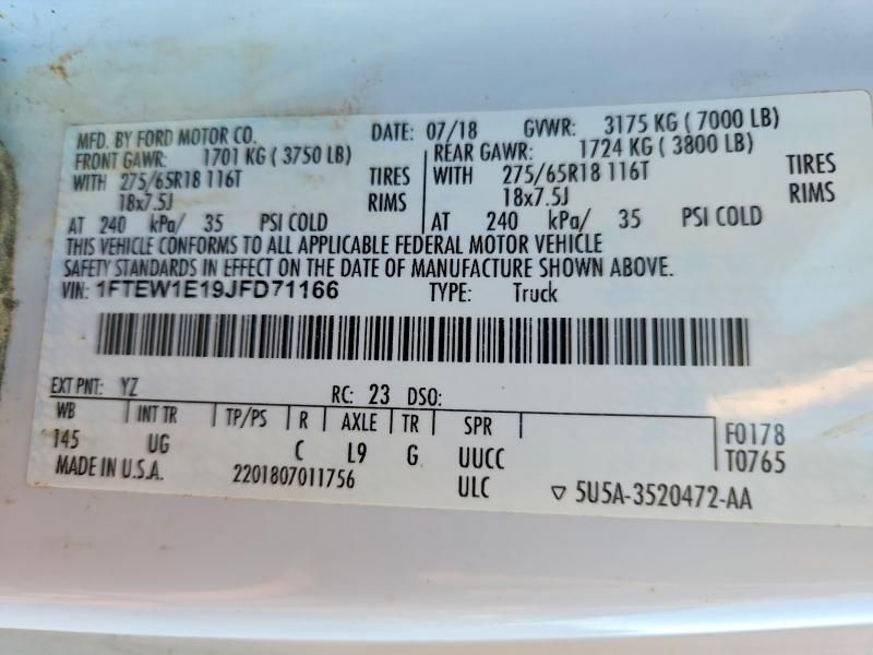 2018 Ford F150 Supercrew