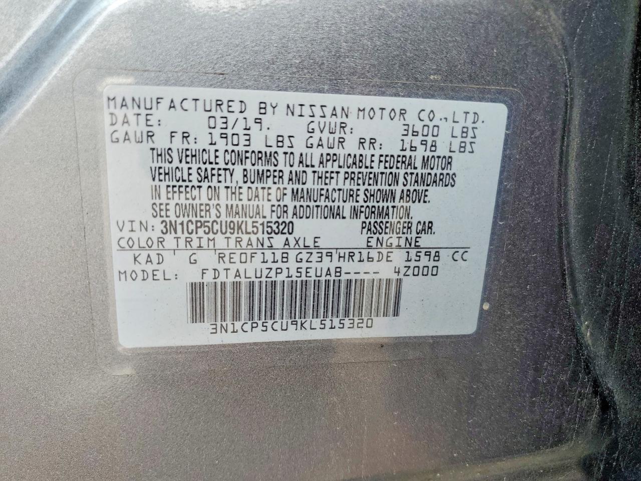 2019 Nissan Kicks s