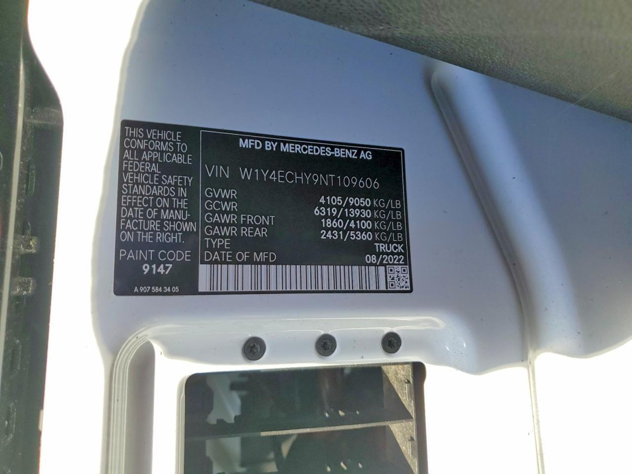 2022 Mercedes-Benz Sprinter 2500 Refrigerated Delivery Van