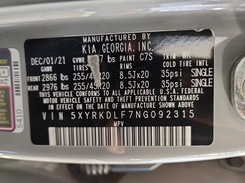 2022 KIA Sorento X-line sx Prestige