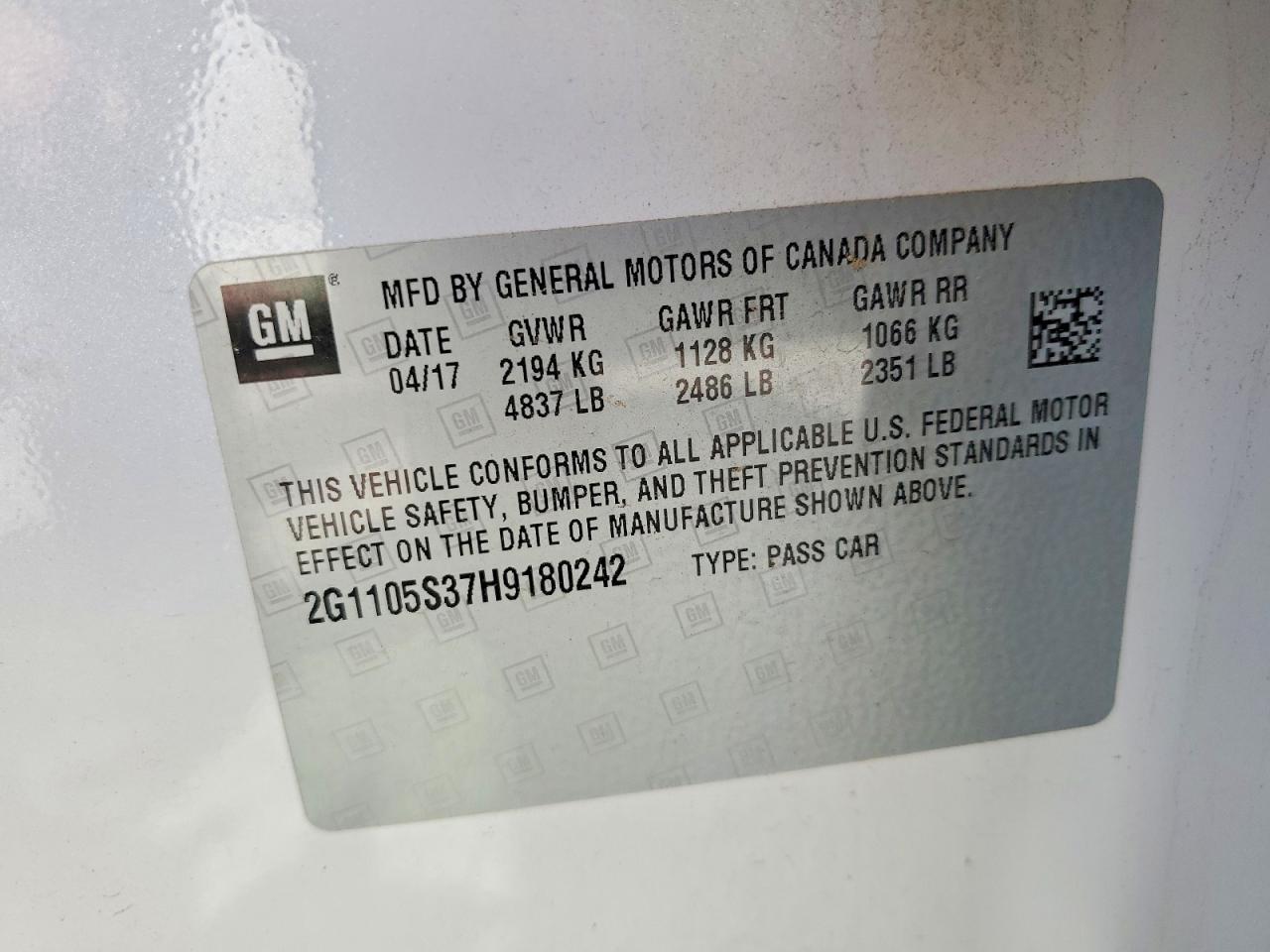 2017 Chevrolet Impala lt