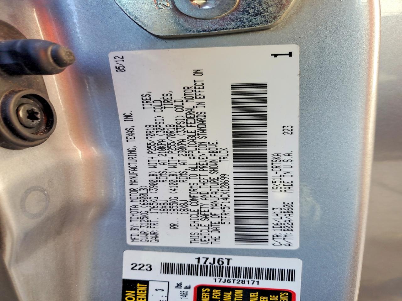 2012 Toyota Tundra Grade