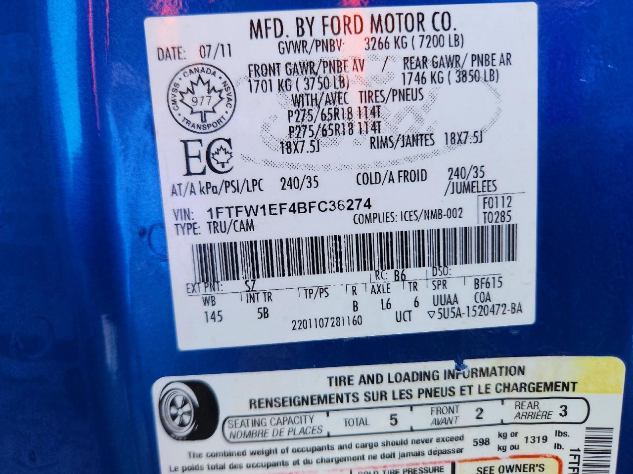 2011 Ford F150 Supercrew