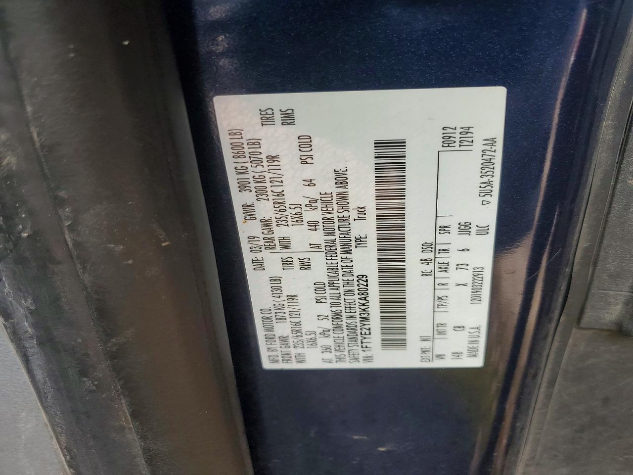 2019 Ford Transit 150 Utility / Service Van