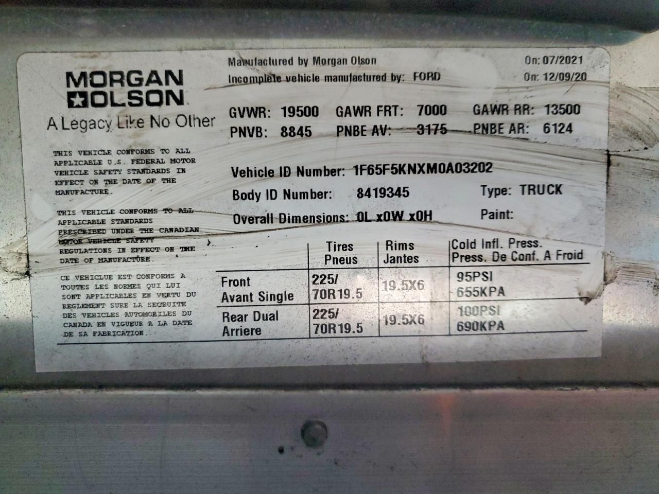 2021 Ford F59 Delivery Truck