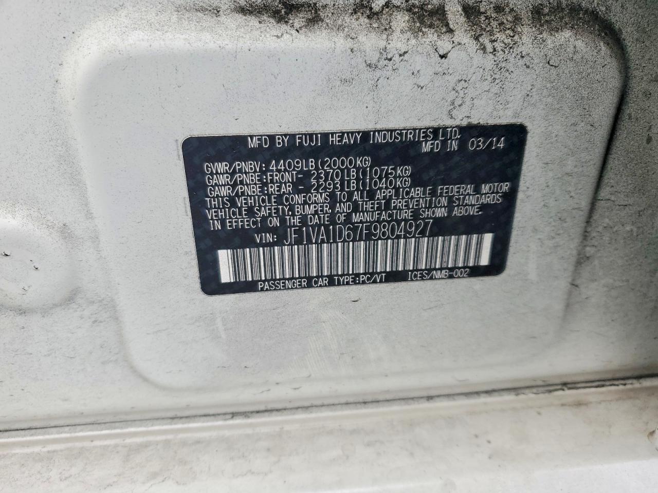 2015 Subaru Wrx Premium