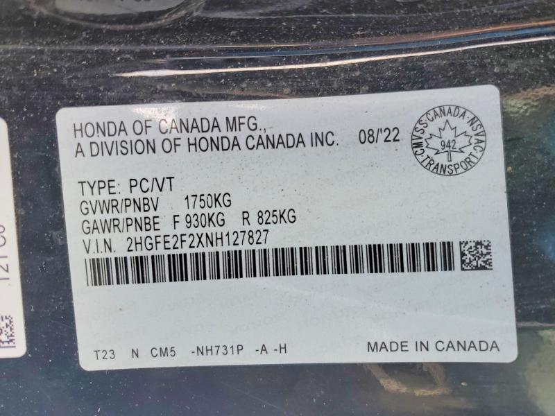 2022 Honda Civic lx