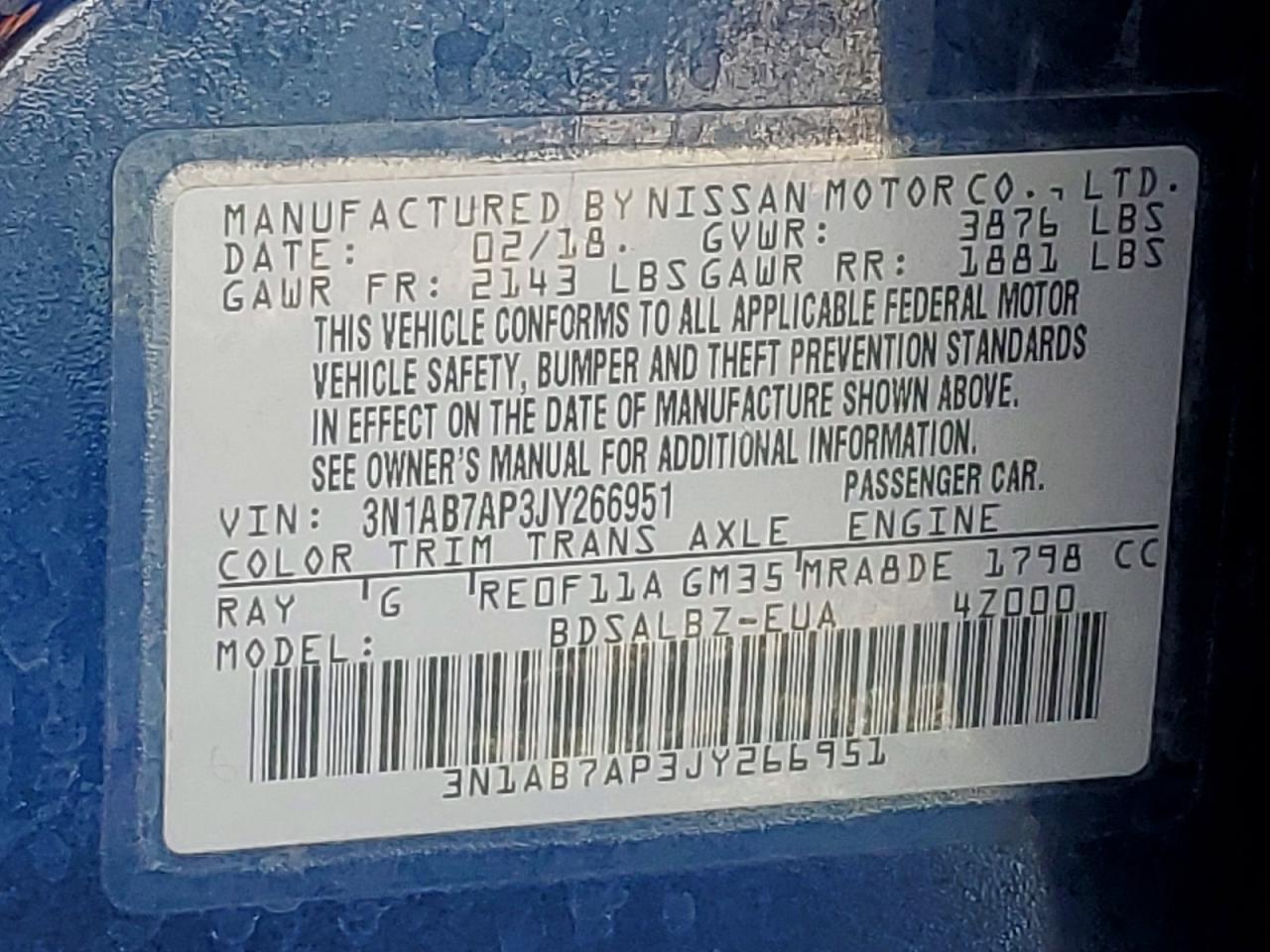 2018 Nissan Sentra s