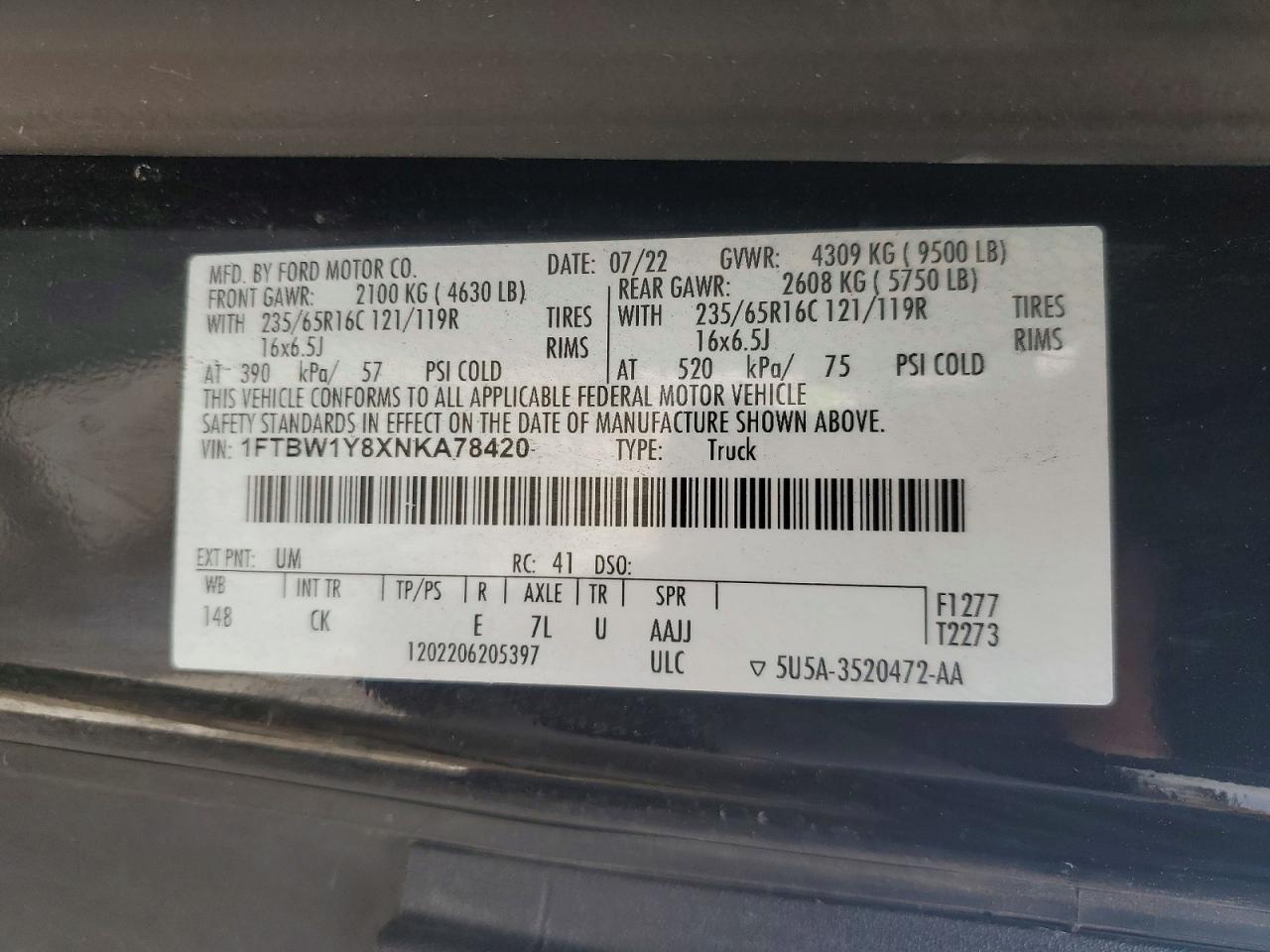 2022 Ford Transit 350 Utility / Service Van