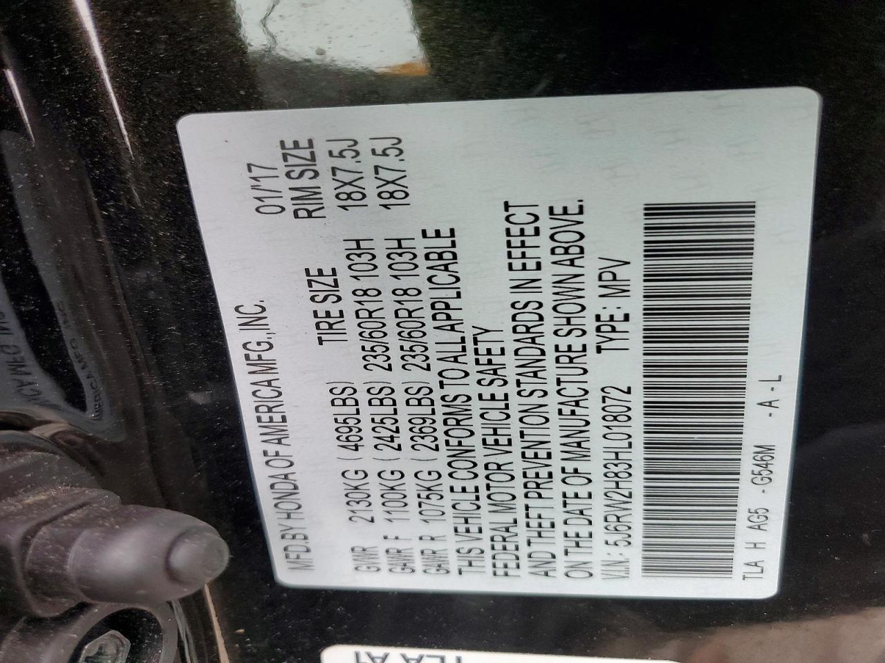 2017 Honda Cr-v exl