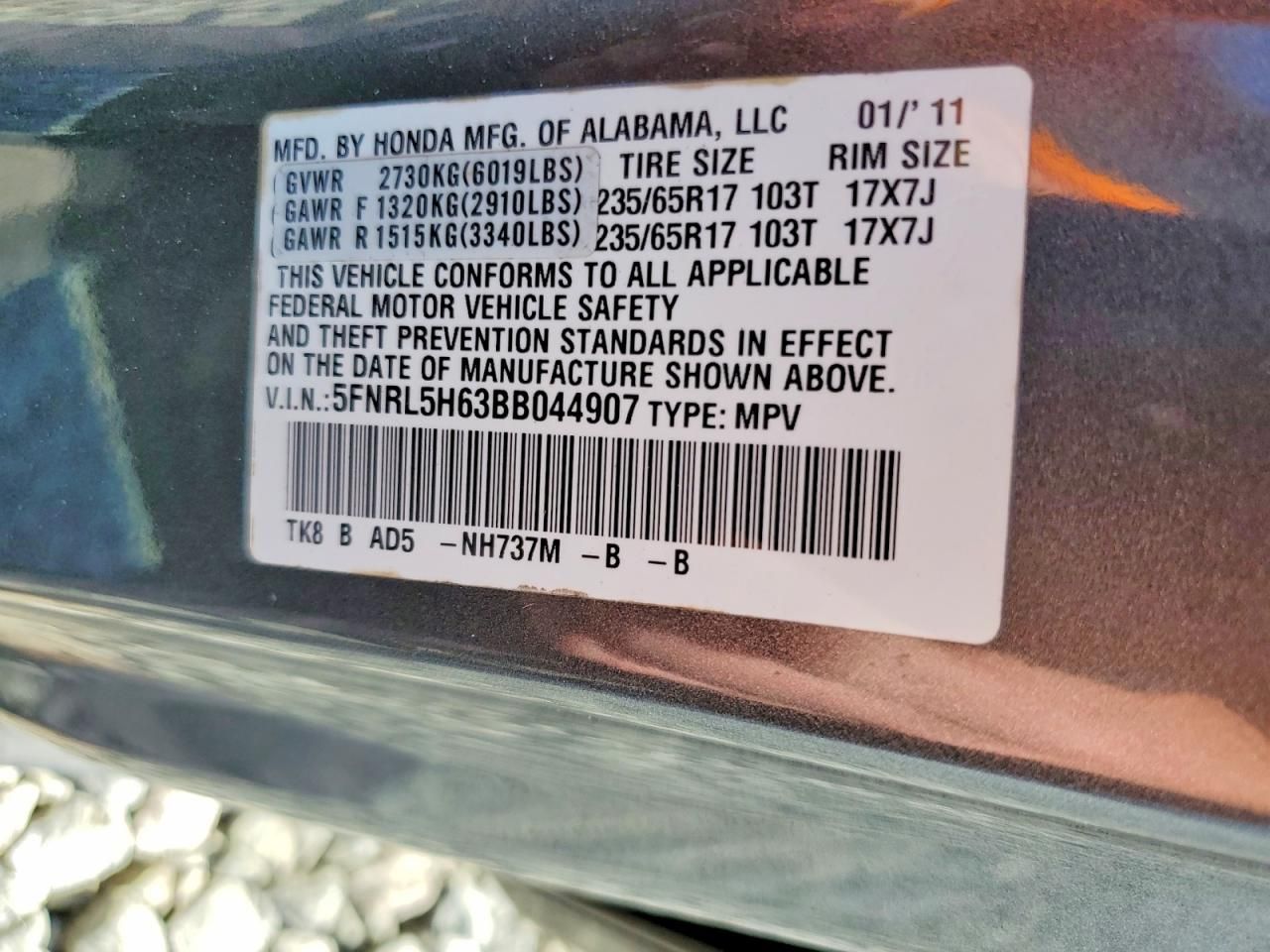 2011 Honda Odyssey exl