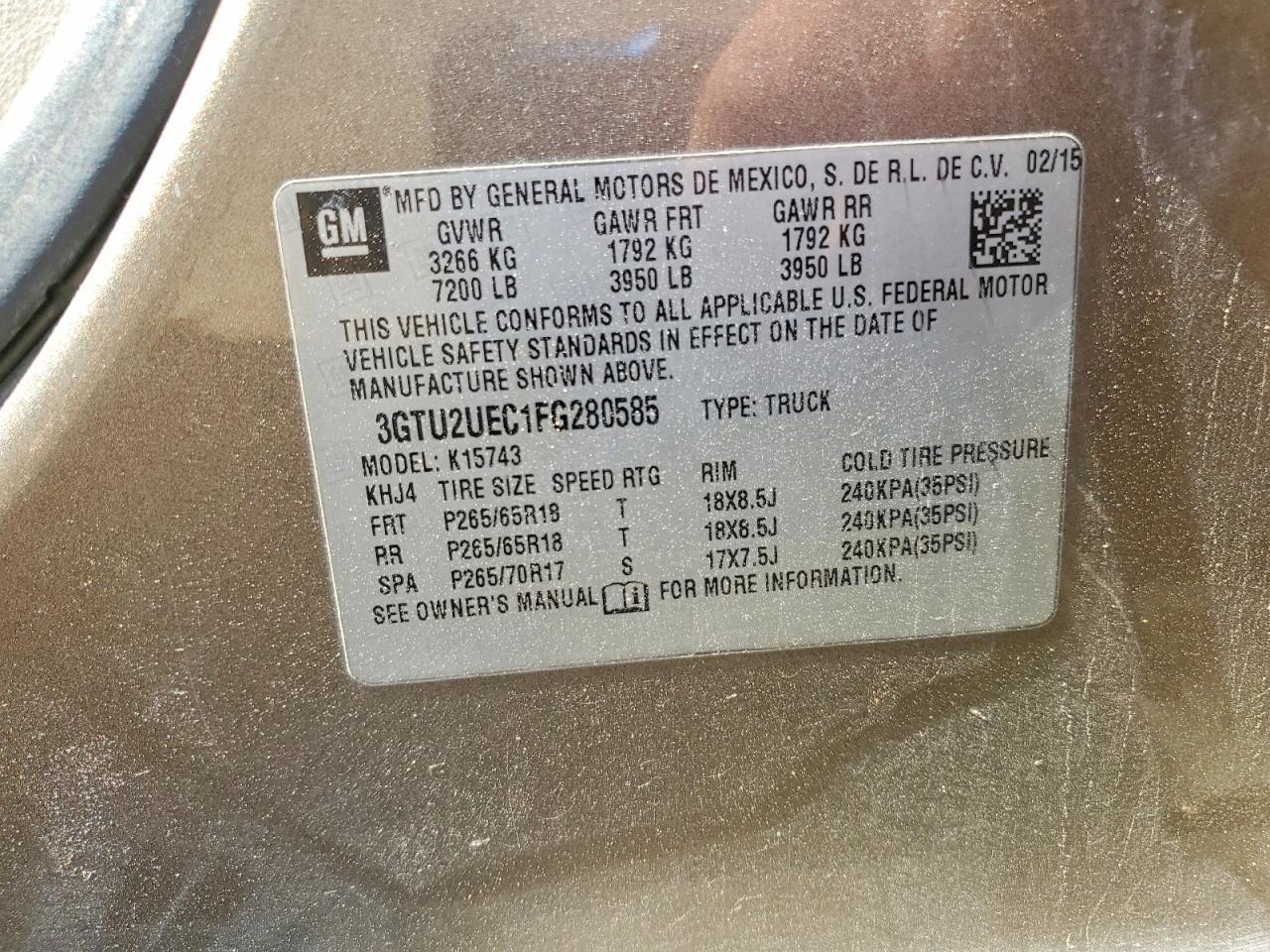 2015 GMC Sierra K1500 SLE