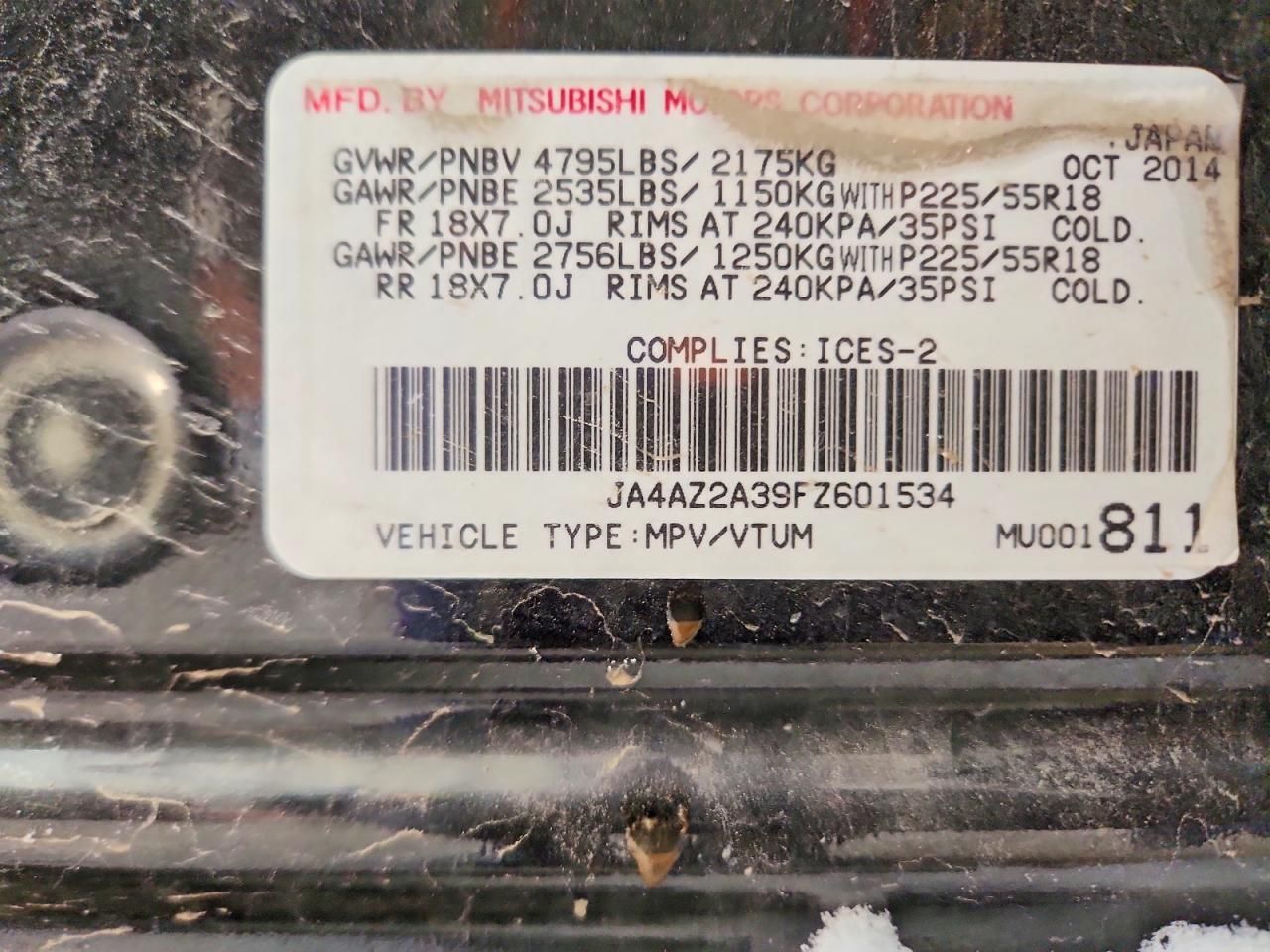 2015 Mitsubishi Outlander es