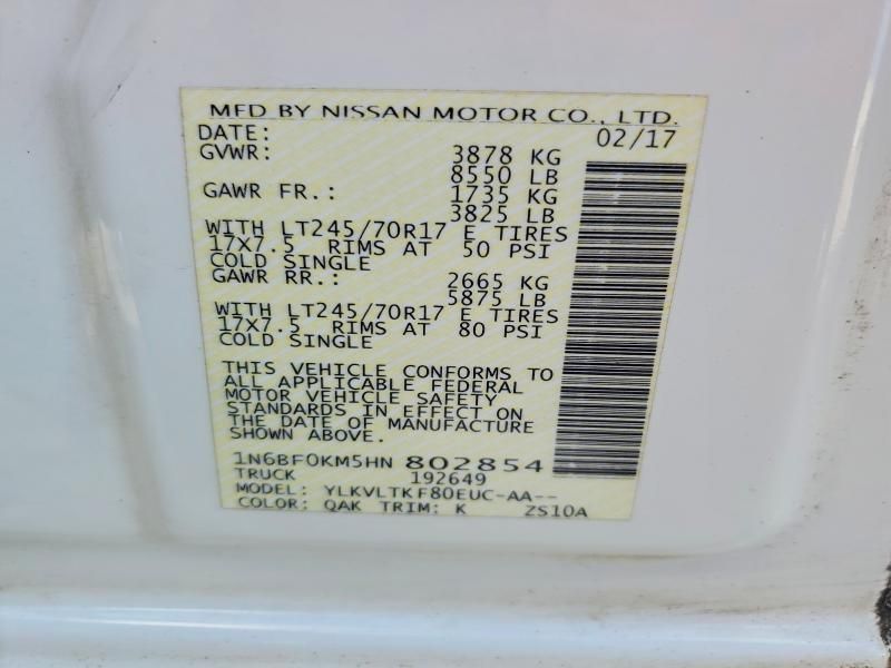 2017 Nissan Nv 1500 Delivery van