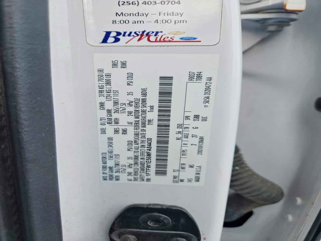 2021 Ford F150 Supercrew