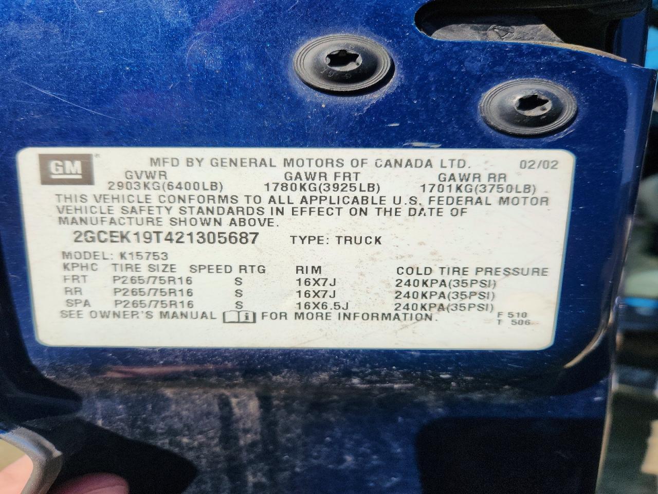 2002 Chevrolet Silverado K1500