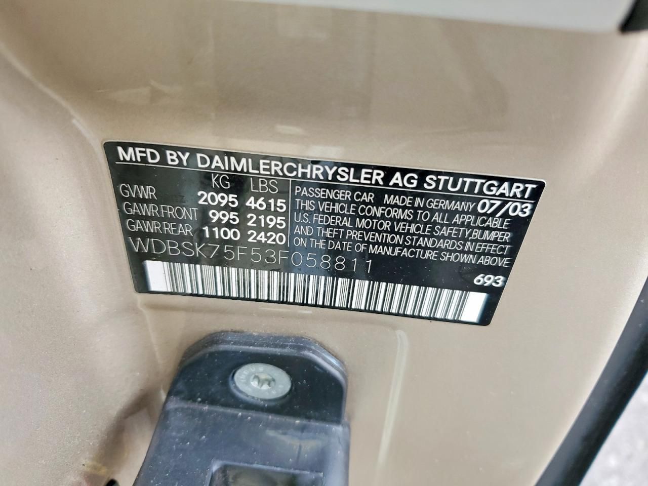 2003 Mercedes-Benz Sl 500r