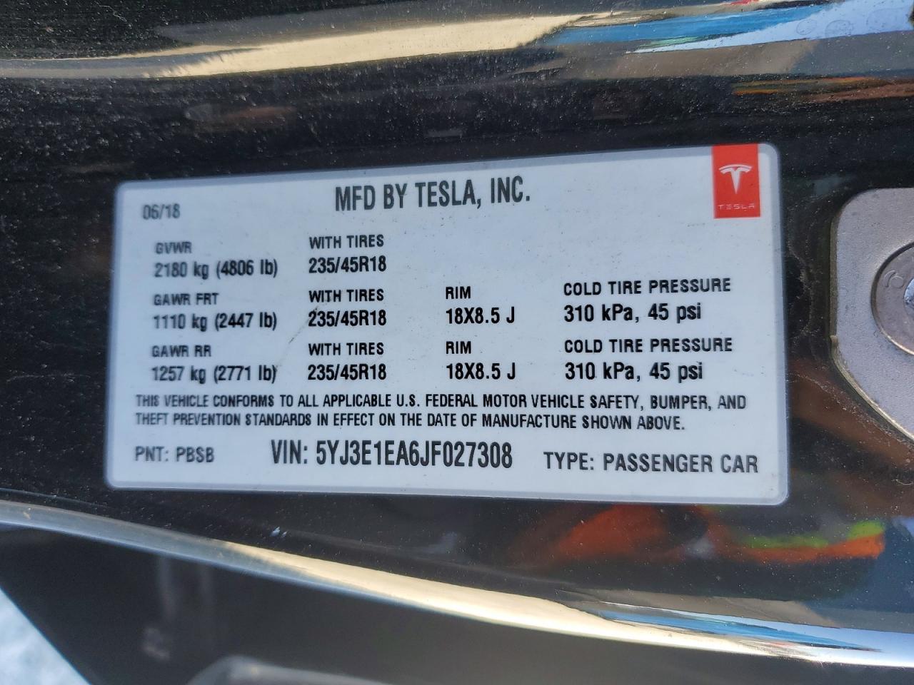 2018 Tesla Model 3