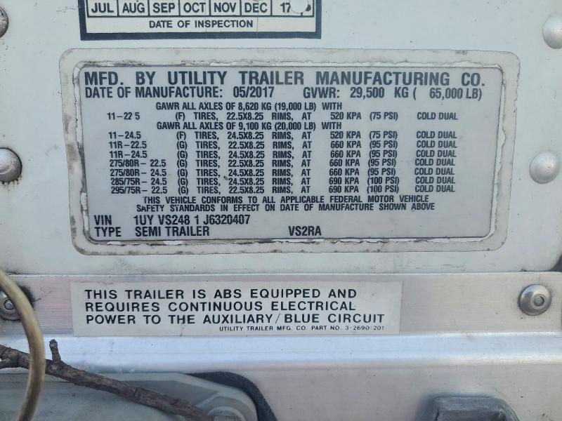 2018 Utility Vs2ra Refrigerated van Trailer