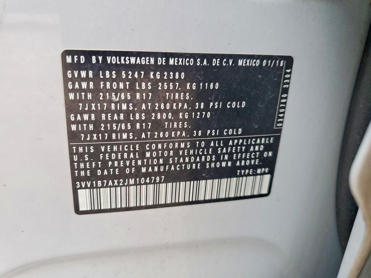 2018 Volkswagen Tiguan s