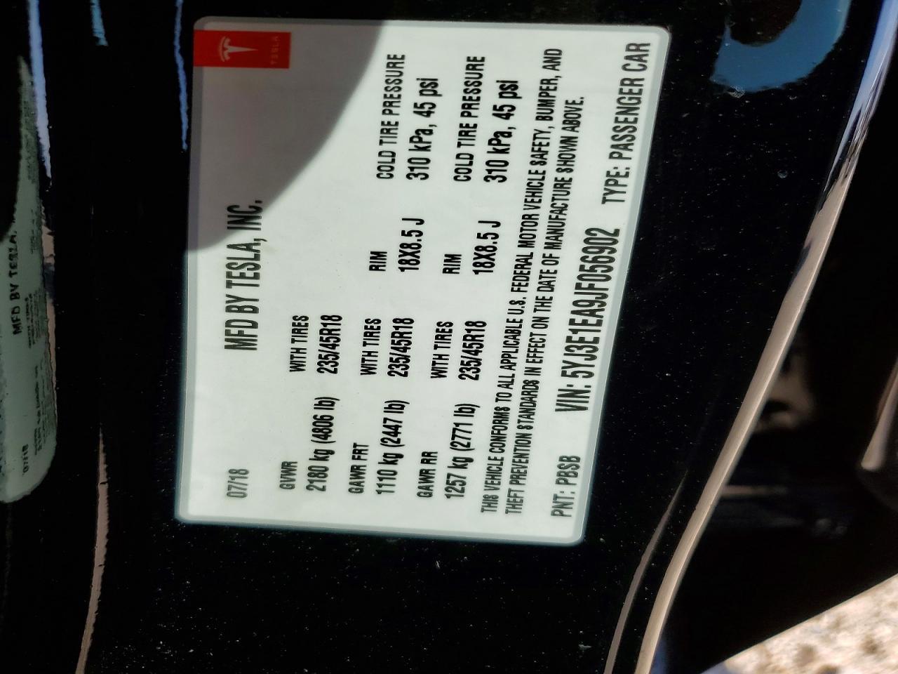 2018 Tesla Model 3