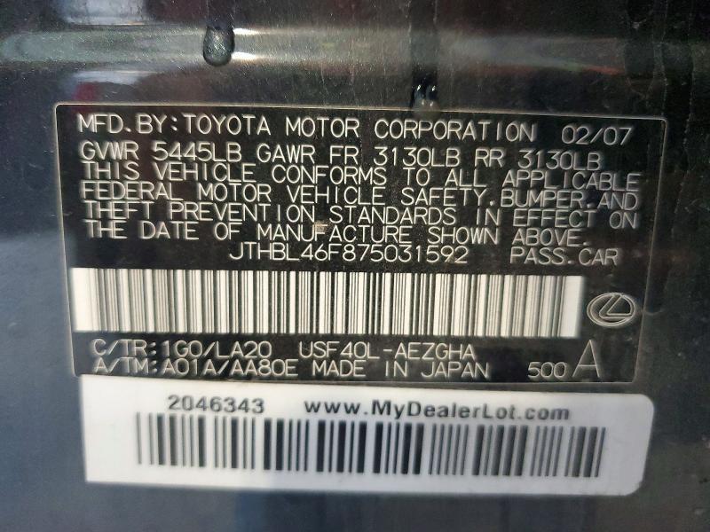 2007 Lexus Ls 460 Base