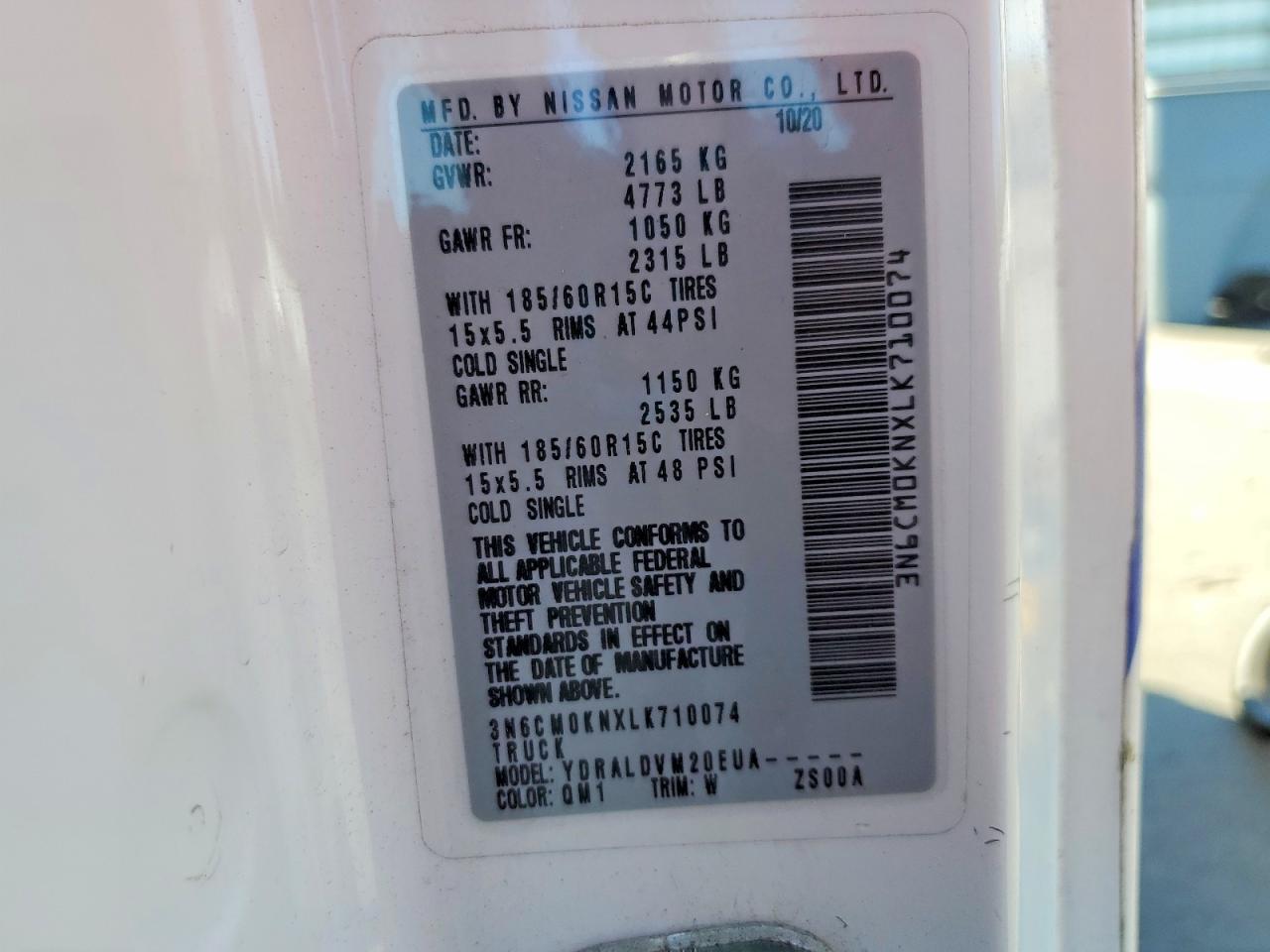 2020 Nissan 2020 Niss NV200 Utility / Service Van