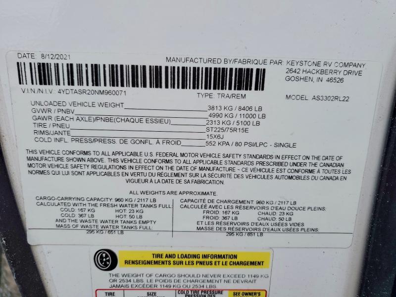 2022 Keystone Atlas Camper