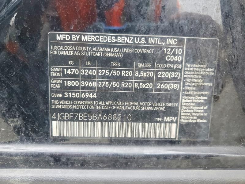 2011 Mercedes-Benz Gl 450 4matic