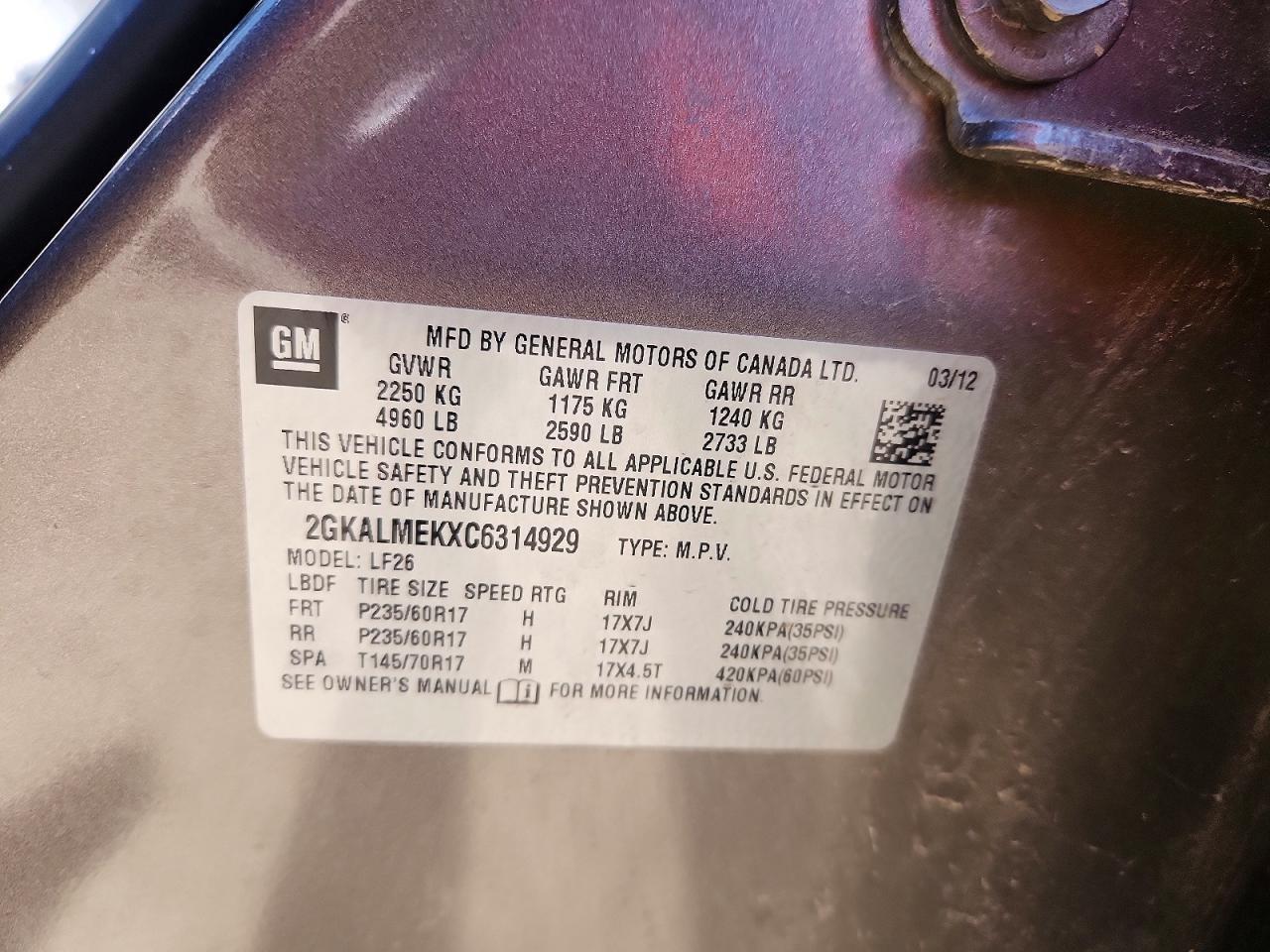 2012 GMC Terrain sle