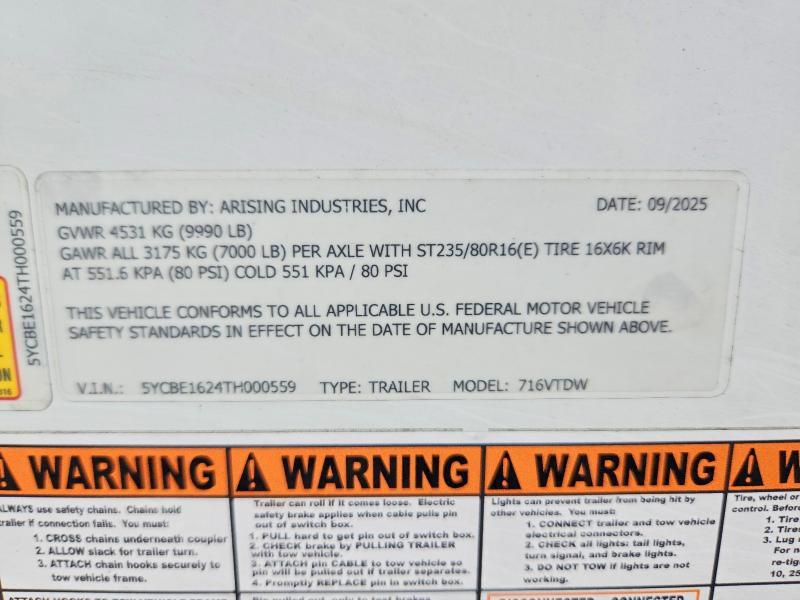 2023 Arising ING 716VTDW Enclosed Cargo Trailer
