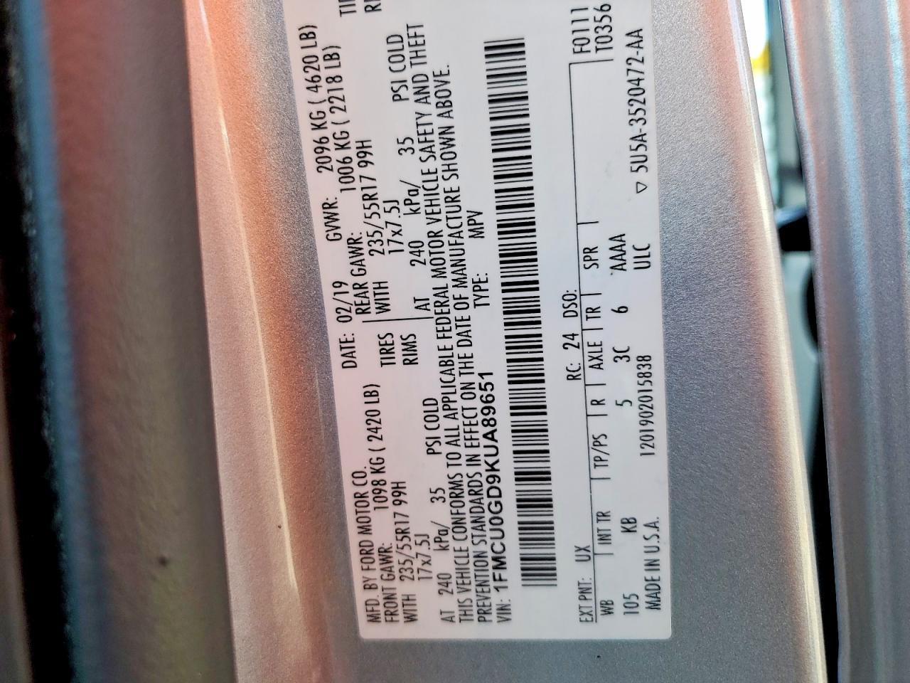 2019 Ford Escape se