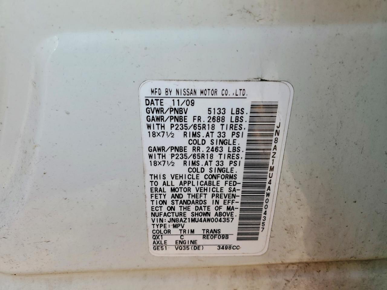 2010 Nissan Murano s