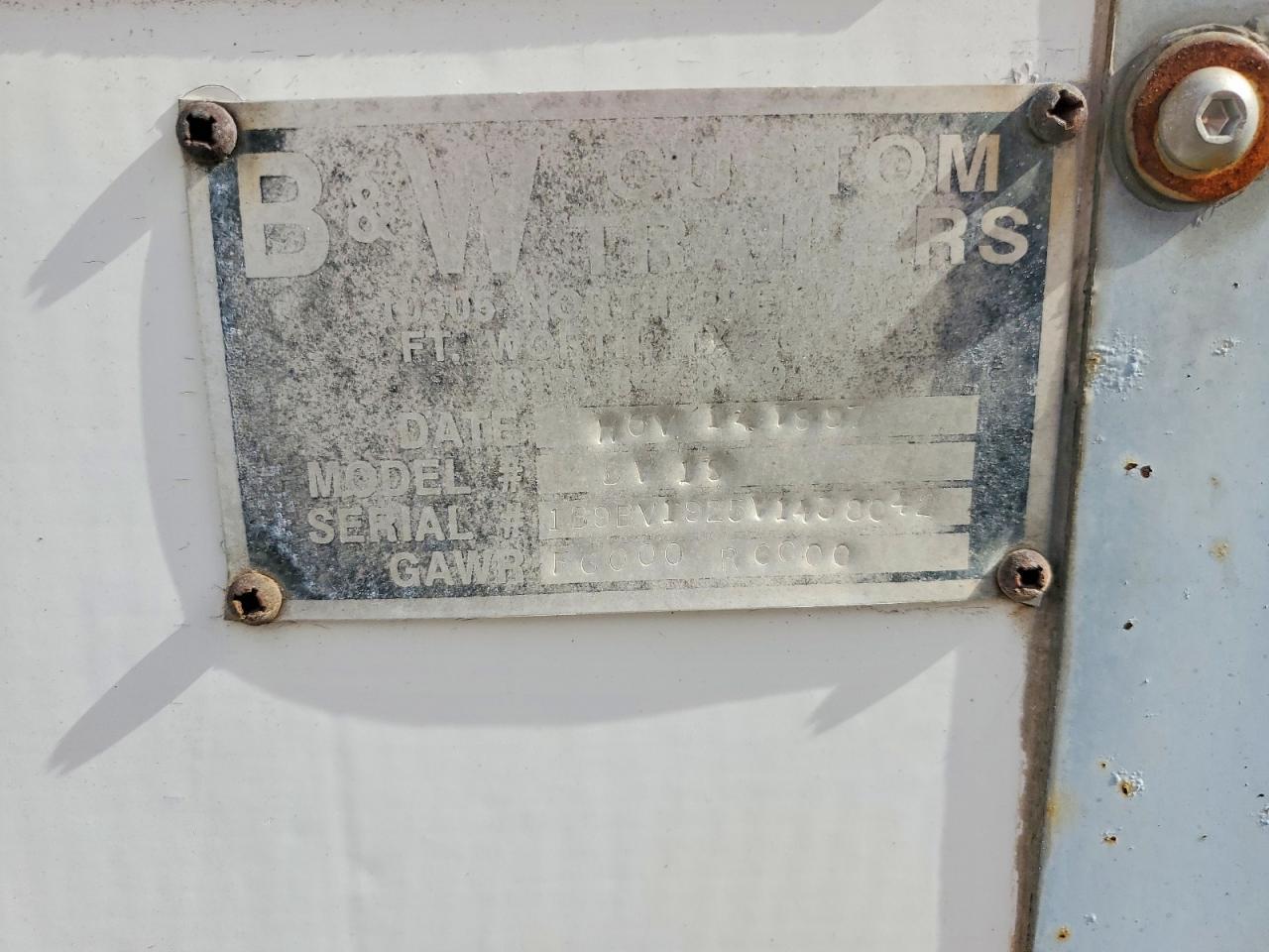 1997 B&W BV1S Fiber Optic Splicing Trailer