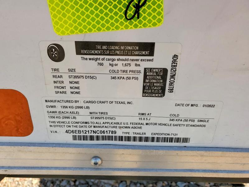 2022 Cargo Craft Enclosed Cargo Trailer