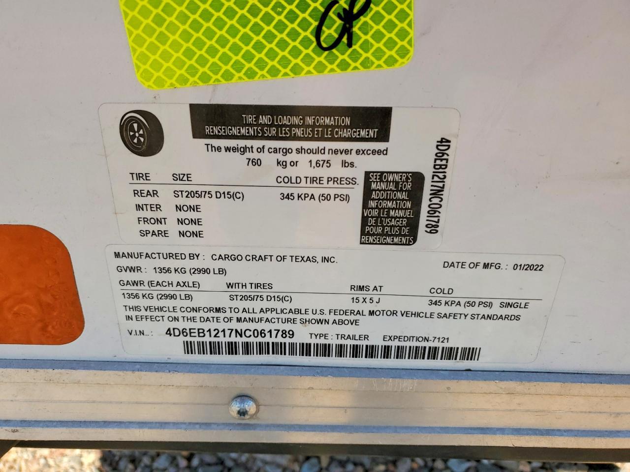 2022 Cargo Craft Enclosed Cargo Trailer