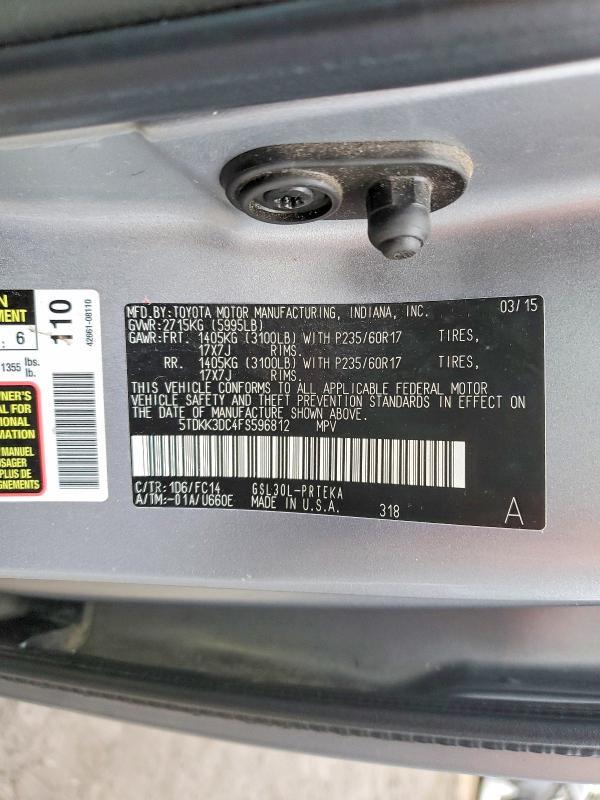 2015 Toyota Sienna le 8 Passenger
