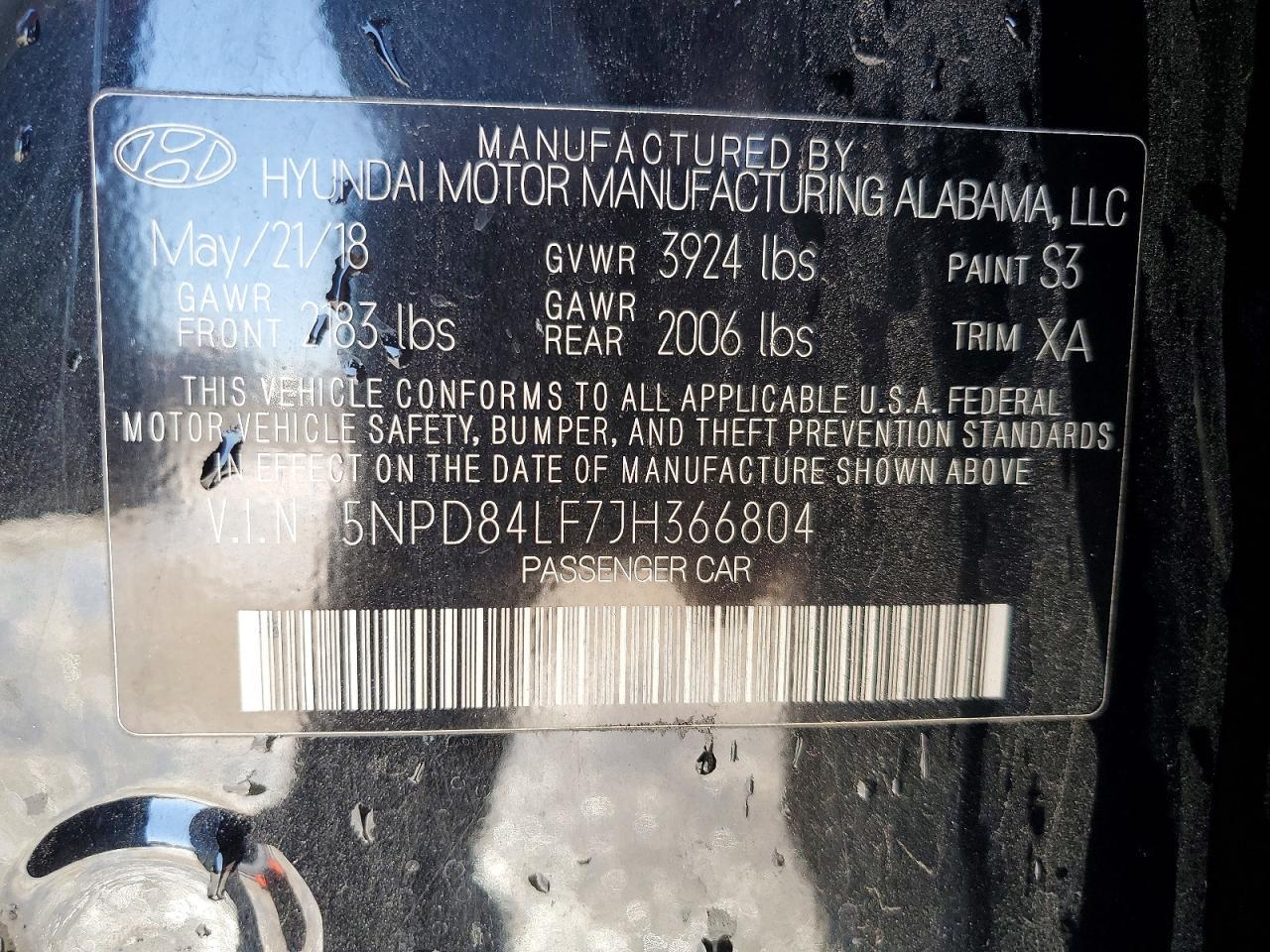 2018 Hyundai Elantra sel