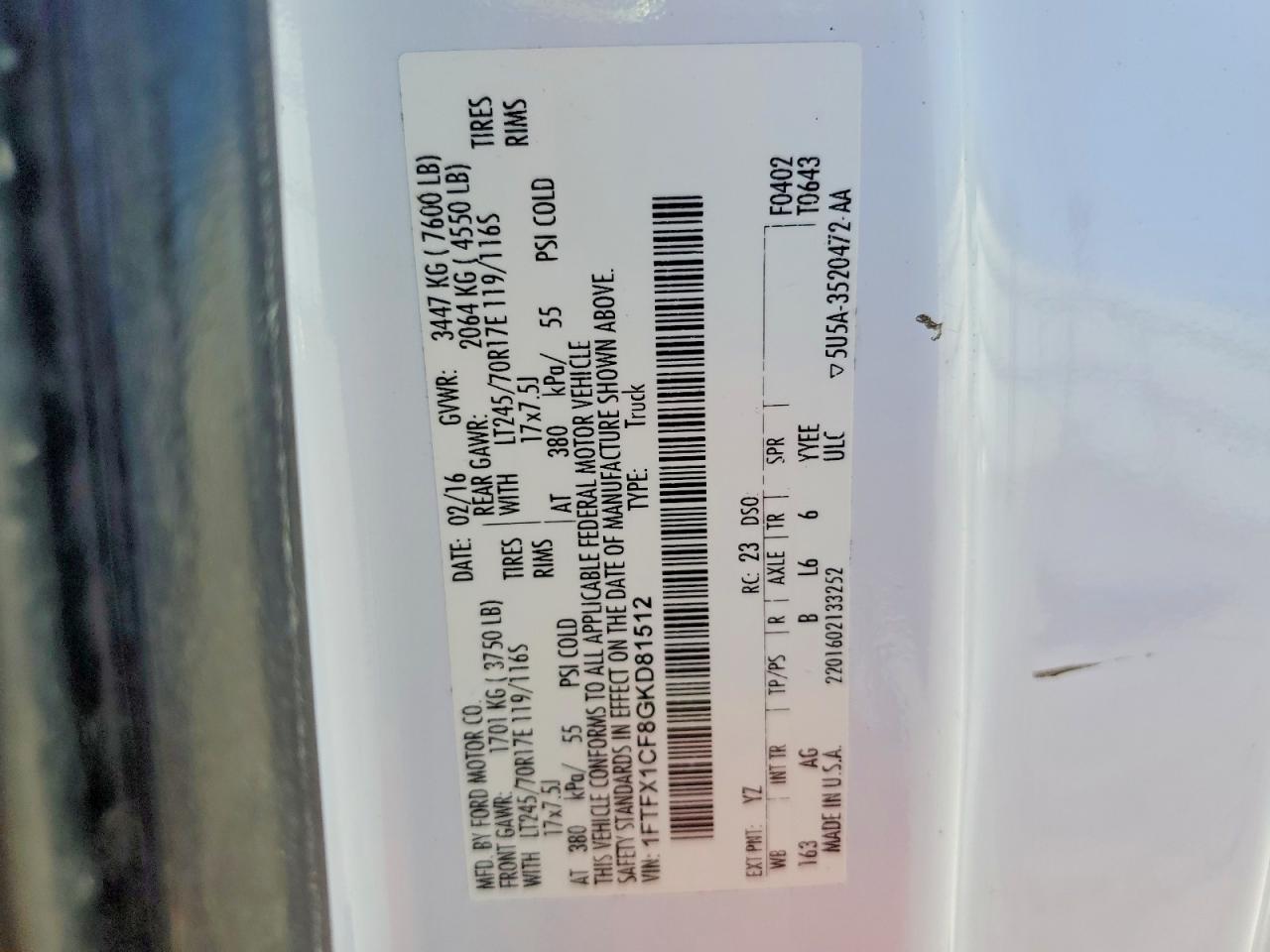 2016 Ford F150 Super Cab