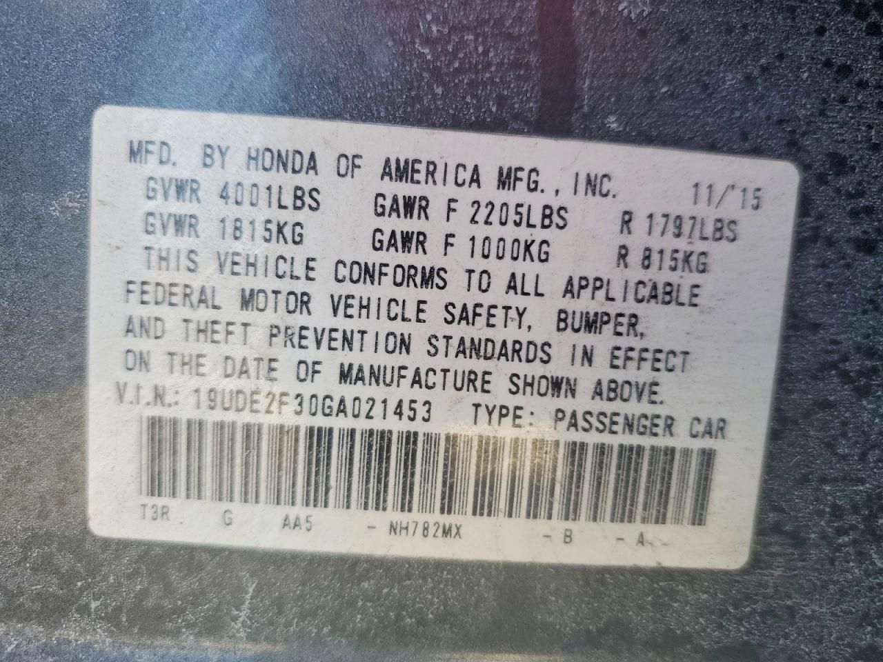 2016 Acura Ilx Base Watch Plus