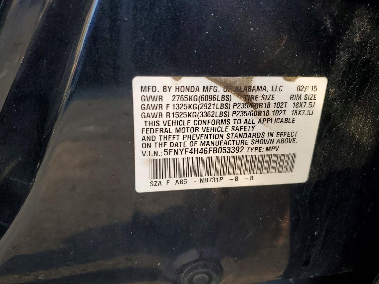 2015 Honda Pilot ex