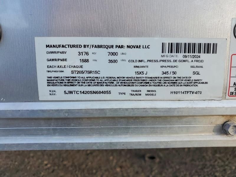 2025 Novae H10114TFTV-070 Enclosed Cargo Trailer