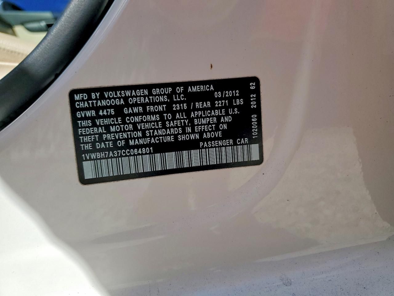 2012 Volkswagen Passat se