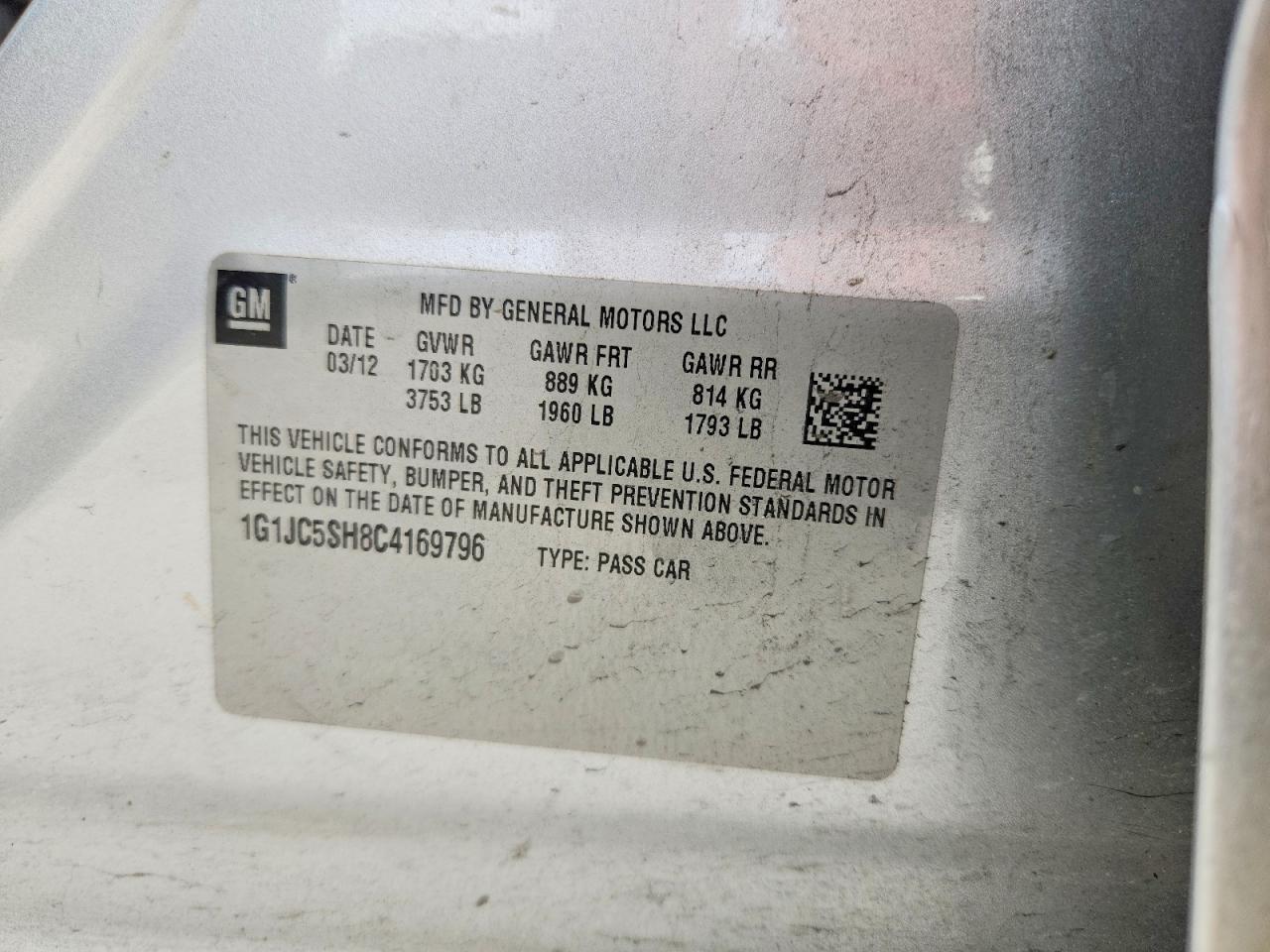 2012 Chevrolet Sonic lt