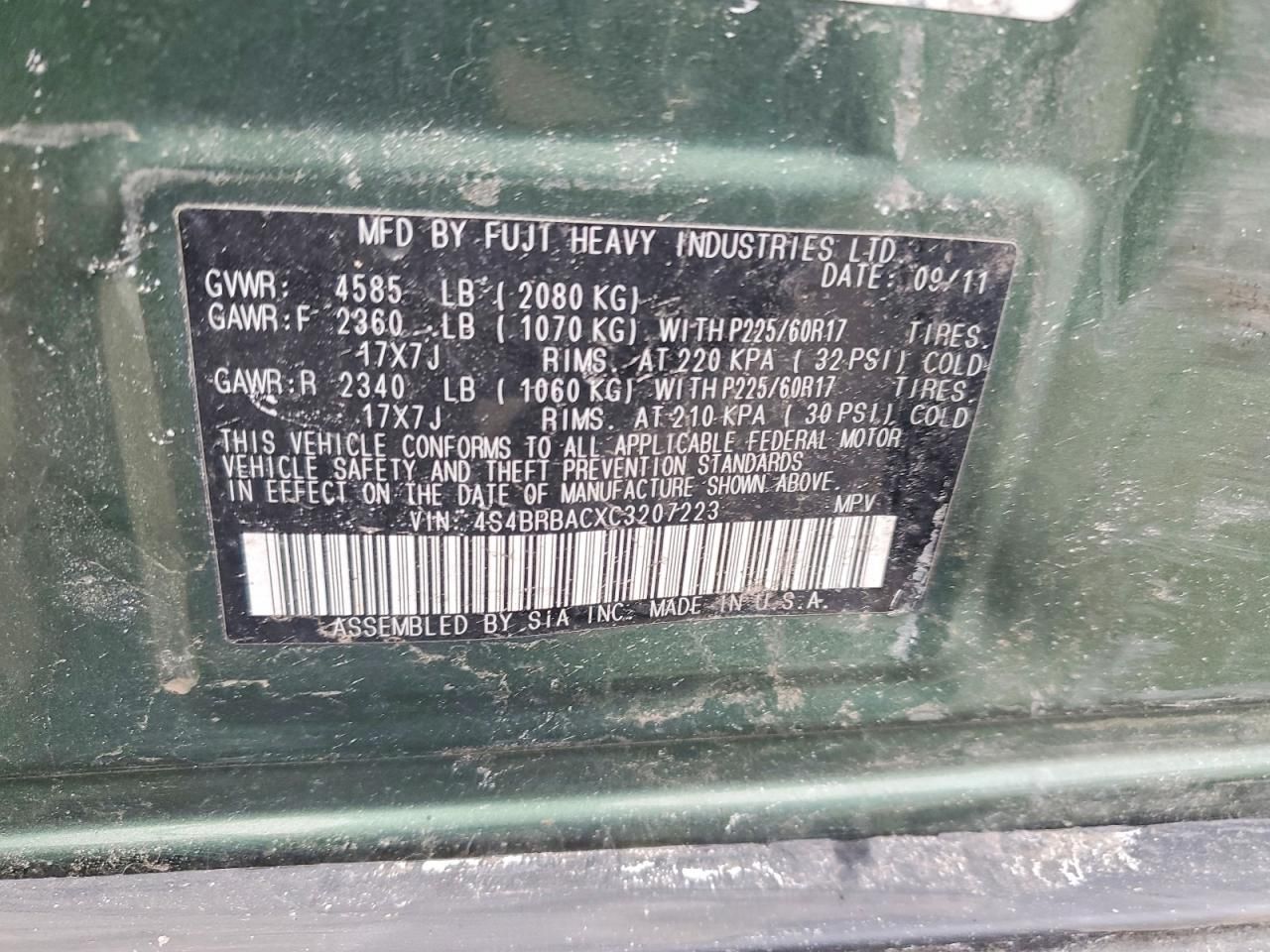 2012 Subaru Outback 2.5i