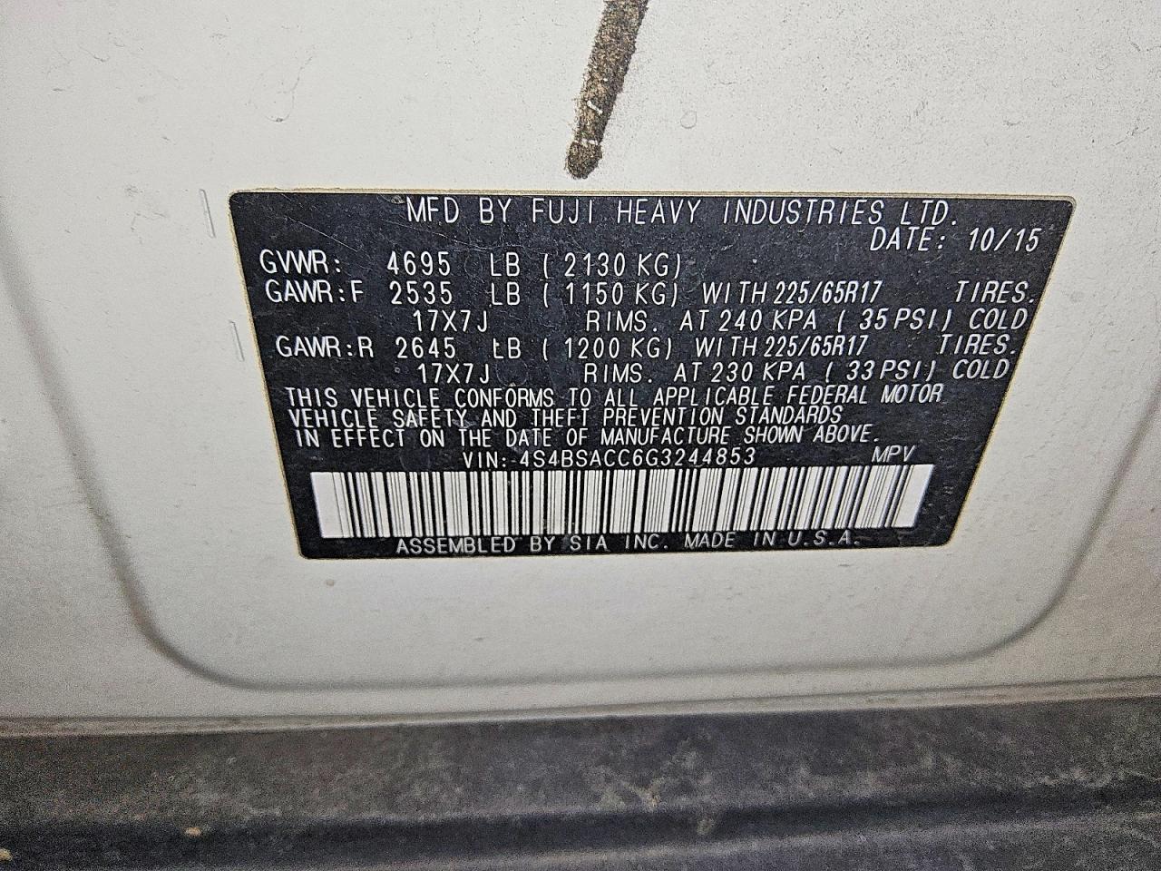 2016 Subaru Outback 2.5i Premium