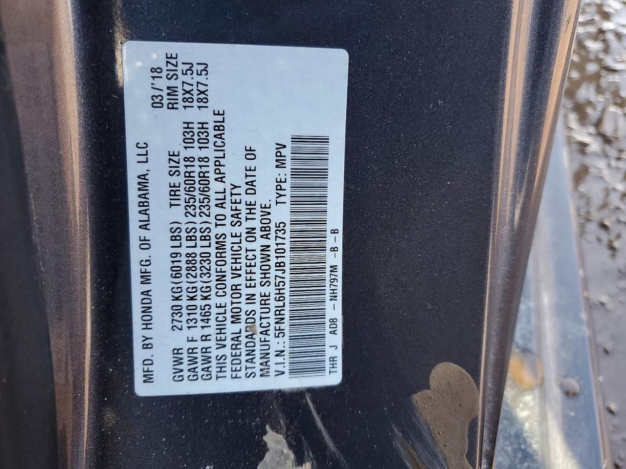 2018 Honda Odyssey ex